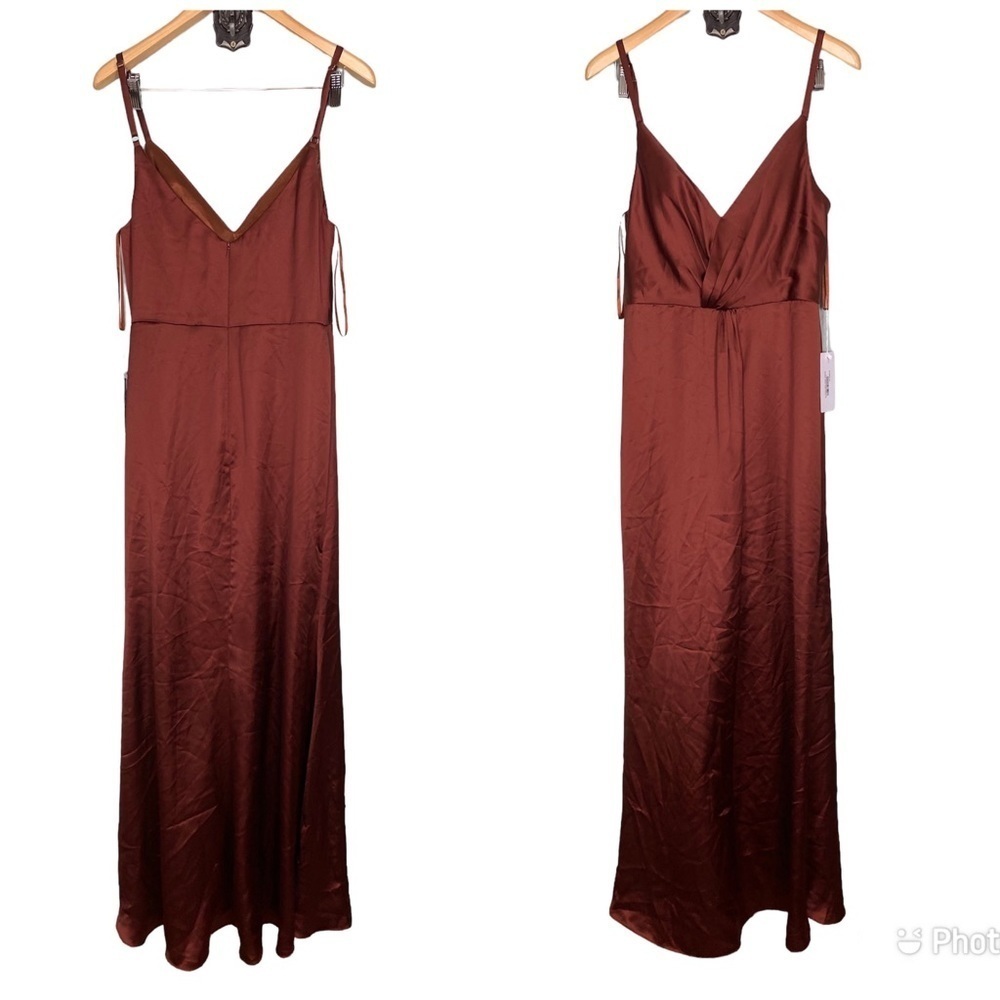 Revelry Giada Satin Maxi Dress Sz‎ 10 Bridesmaids Wedding Party - Picture 3 of 5